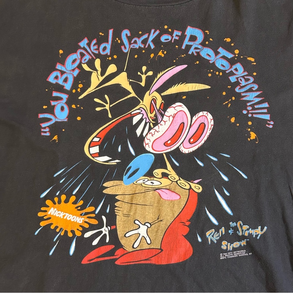 Authentic Vintage 1992 Ren & Stimpy YOU BLOATED SACK OF PROTOPLASM T-
Shirt XL